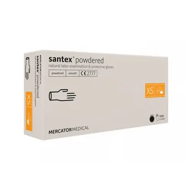 Mercator Medical Latexové rukavice Mercator SANTEX pudrované (smooth), 100 ks Velikost: XS