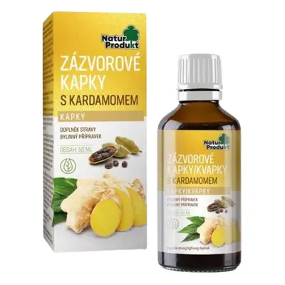 Naturprodukt Zázvorové kapky s kardamomem, 50 ml