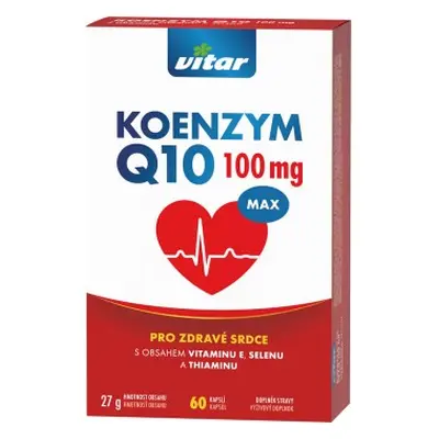 Vitar Koenzym Q10 100 mg + Se + Vitamin E + Thiamin, 60 kapslí