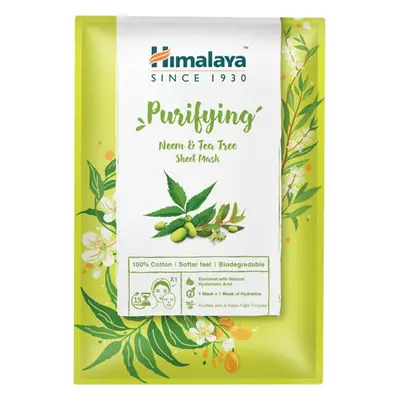 Himalaya Textilní bavlněná maska čistící s neemem a čajovníkem, 30 ml