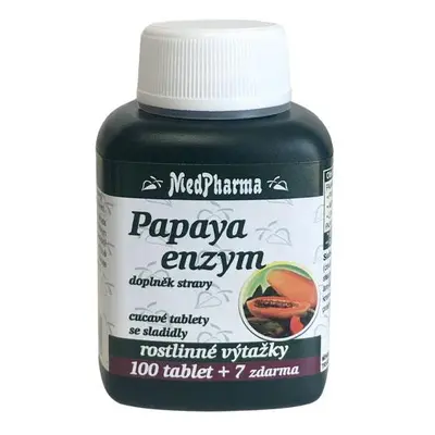 MedPharma Papaya enzym - cucavé pastilky bez cukru, 107 tablet