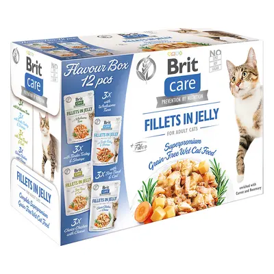 Brit Care Cat Kapsička pro kočky filety v želé MULTIPACK 4x3 ks, 1020 g