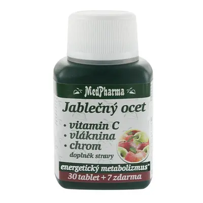 MedPharma Jablečný ocet + vitamin C + vláknina + chrom, 37 tablet