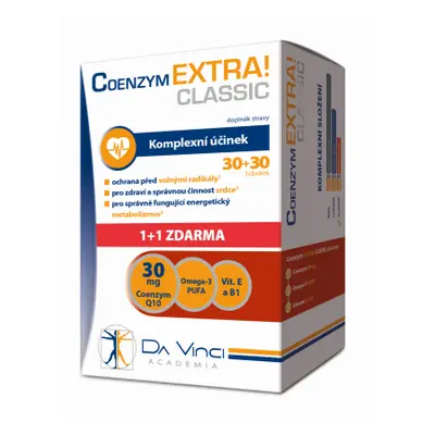 Da Vinci Academia Coenzym EXTRA! Classic 30mg, 30+30 tobolek zdarma