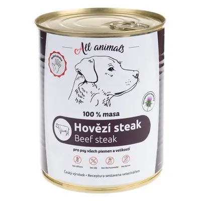 All Animals DOG hovězí steak 800g