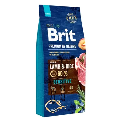 Brit Premium by Nature krmivo pro citlivé psy s jehněčím, 15 kg