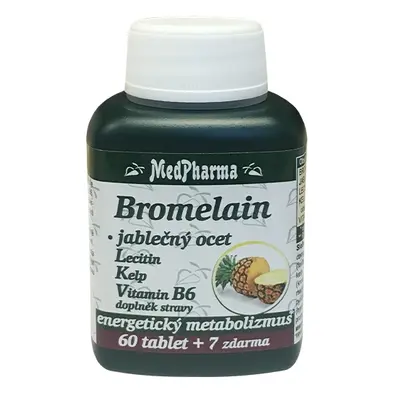 MedPharma Bromelain 300 mg + jablečný ocet + lecitin, 67 tablet