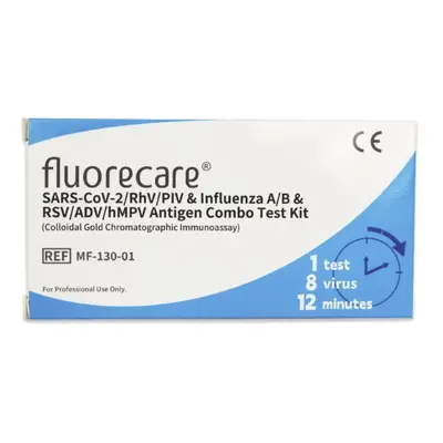 1x FluoreCare 8v1 Chřipka A+B/SARS-CoV-2/PIV/hMPV/RhV/Adeno/RSV/ multitest