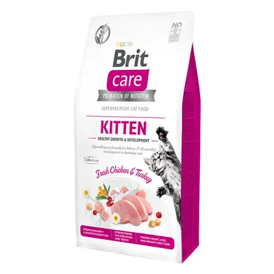 Brit Care Cat krmivo bez obilovin pro zdravý růst a vývoj koťat s kuřetem a krocanem, 7 kg