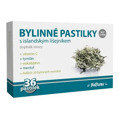 MedPharma Bylinné pastilky bez cukru s islandským lišejníkem, 36 pastilek