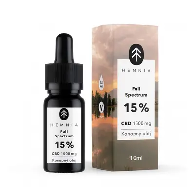 Hemnia Full Spectrum CBD Konopný olej 15%, 1500 mg, 10 ml