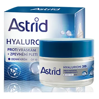 ASTRID HYALURON 3D Zpevňující denní krém proti vráskám OF 10, 50 ml