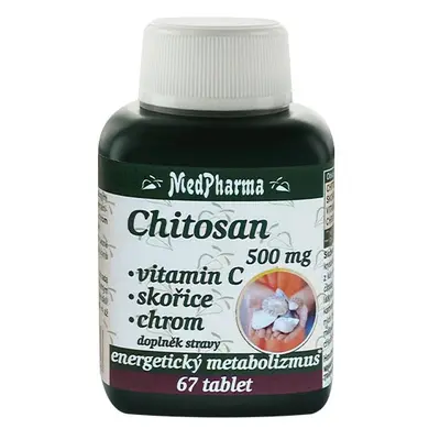 MedPharma Chitosan 500 mg + vitamin C + skořice + chrom, 67 tablet