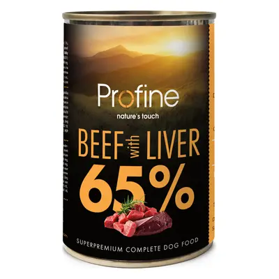 Profine 65 % Konzerva pro psy hovězí s játry, 400 g