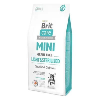 Brit Care MINI krmivo bez obilovin pro psy malých plemen s nadváhou po kastraci králík a losos, 