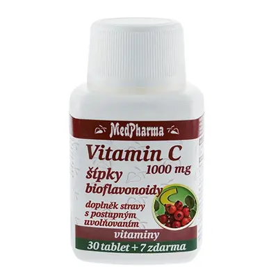 MedPharma Vitamin C 1000 mg s šípky, prodloužený účinek - 37 tablet