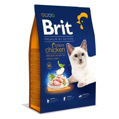 Brit Premium by Nature Cat krmivo pro uvnitř žijící kočky s kuřetem, 8 kg