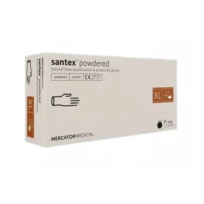 Mercator Medical Latexové rukavice Mercator SANTEX pudrované (smooth), 100 ks Velikost: XL