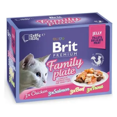 Brit Premium Cat Kapsičky pro kočky filety v želé 12 ks, 1020 g