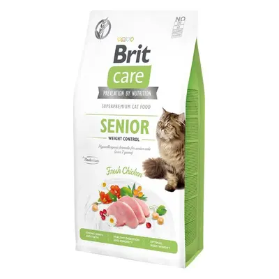 Brit Care Cat krmivo bez obilovin pro váhový balanc u starších koček s kuřetem, 7 kg