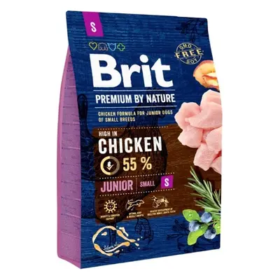 Brit Premium by Nature krmivo pro mladé psy malých plemen s kuřetem, 3 kg