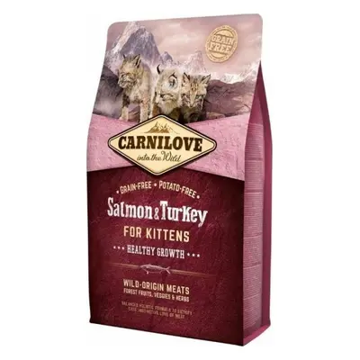 Carnilove CAT krmivo bez obilovin pro zdravý růst koťat s lososem a krocanem, 2 kg