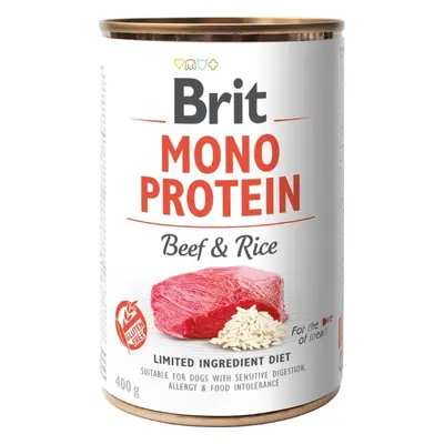 Brit Mono Proteinová konzerva pro psy 100% hovězí s rýží, 400 g