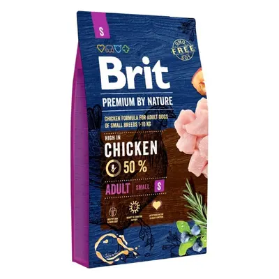 Brit Premium by Nature krmivo pro dospělé psy malých plemen s kuřetem, 8 kg