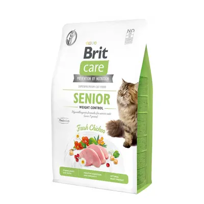 Brit Care Cat krmivo bez obilovin pro váhový balanc u starších koček s kuřetem, 400 g