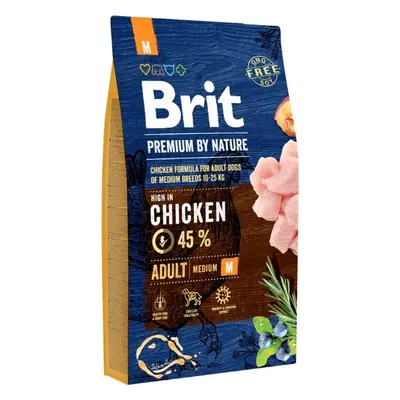 Brit Premium by Nature krmivo pro dospělé psy středních a velkých plemen s kuřetem, 8 kg