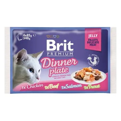 Brit Premium Cat Kapsičky pro kočky filety v želé MULTIPACK 4x1 ks, 340 g