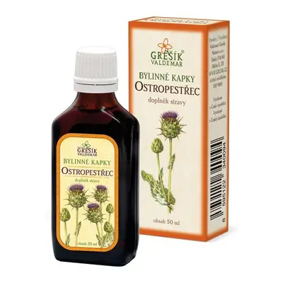 Valdemar Grešík - Natura s.r.o. Ostropestřec kapky 50 ml GREŠÍK-Z-40% líh, Bylinné kapky