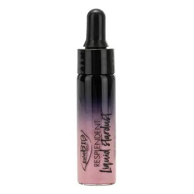 puroBIO cosmetics Tekutý rozjasňovač Stardust, studená růžová 3 12 ml