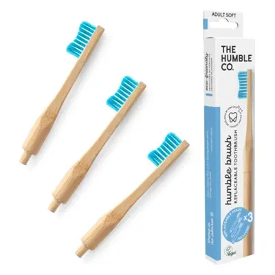 Humble Brush Zubní kartáček soft a vyměnitelné hlavice, modrý 1 + 2 ks