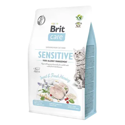 Brit Care Cat krmivo bez obilovin pro kočky s potravinovou alergií sleď a hmyz, 400 g