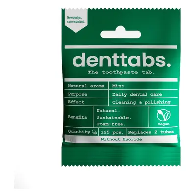 DENTTABS přírodní zubní pasta v tabletách bez fluoridu 125 ks