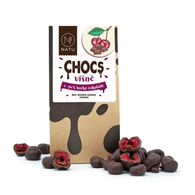 NATU CHOCS Višně v 70% hořké čokoládě 100g