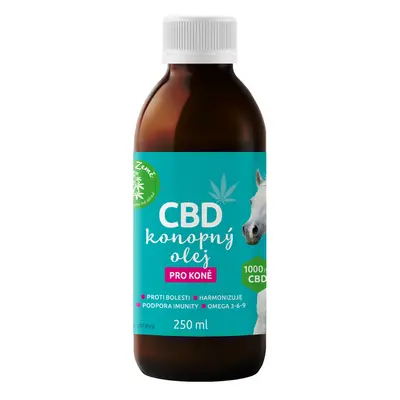 Zelená Země CBD olej pro koně 1000 mg, 250 ml