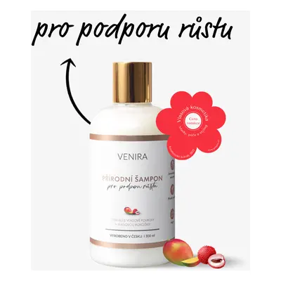 VENIRA přírodní šampon pro podporu růstu vlasů, mango-liči, 300 ml