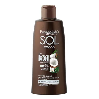 Bottega Verde SOL Voděodolné mléko na opalování SPF30, Kokos, 200 ml