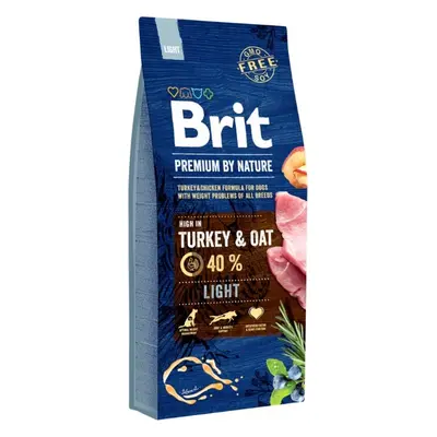 Brit Premium by Nature krmivo pro regulaci váhy u psů krůta s ovsem, 15 kg