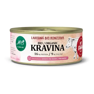 Pet Farm Family BIO Kravina konzerva pro kočky 180 g