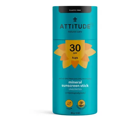 Dětská 100 % minerální ochranná tyčinka na celé tělo ATTITUDE (SPF 30) bez vůně 85 g