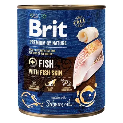 Brit Premium by Nature konzerva paté pro psy bez obilovin s rybou a kůží, 800 g