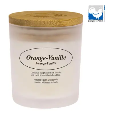 Přírodní svíčka Orange Vanilla, mléčné sklo 1 ks, 8 cm