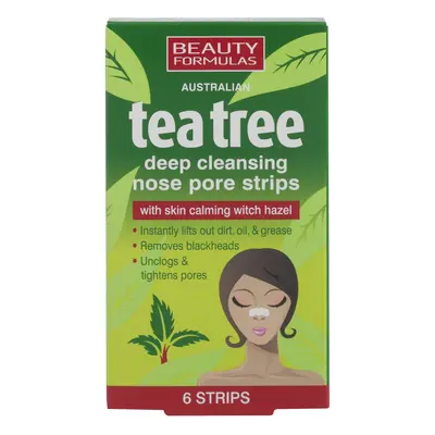 Beauty Formulas Tea Tree čistící pásky na nos, 6ks