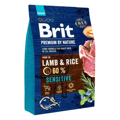 Brit Premium by Nature krmivo pro citlivé psy s jehněčím, 3 kg