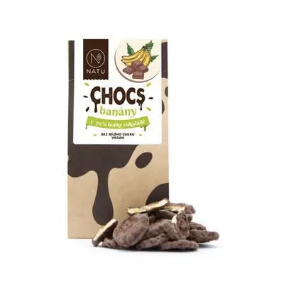 NATU CHOCS Banány v 70% hořké čokoládě 100g