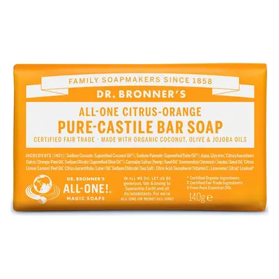 Dr. Bronner's Tuhé mýdlo Citrus-Orange 140 g