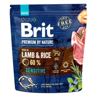 Brit Premium by Nature krmivo pro citlivé psy s jehněčím, 1 kg